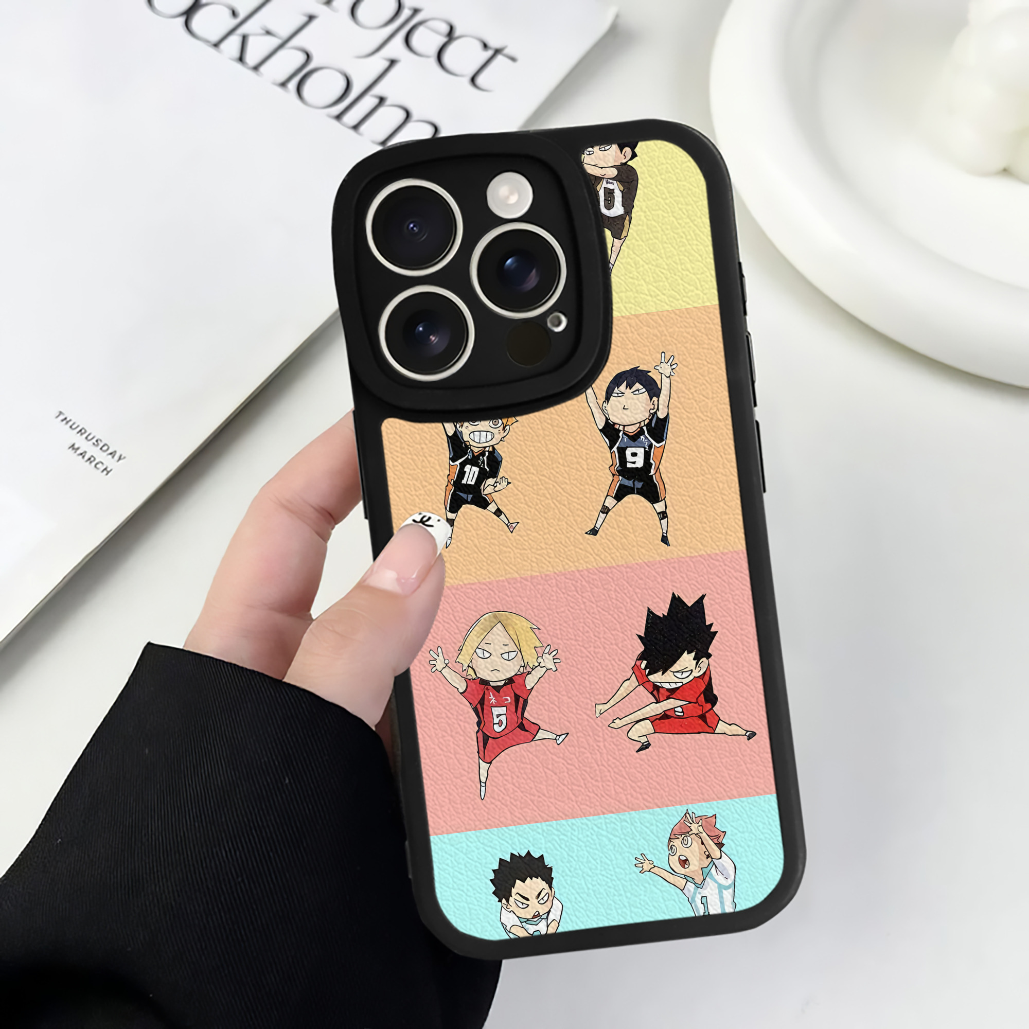 （画像用） ハイキュー!! Haikyu!! 【iPhone 16シリーズ対応】シリコンスマホケース（レザー調） 材質：シリコン